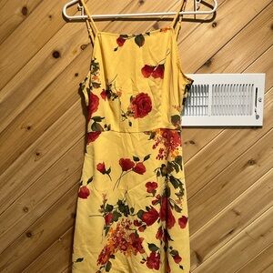 Lulu's Sunny Yellow Floral Mini Dress